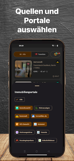 BFirst Berlin App Screenshot: Filter fuer passende Mietwohnungen in Berlin