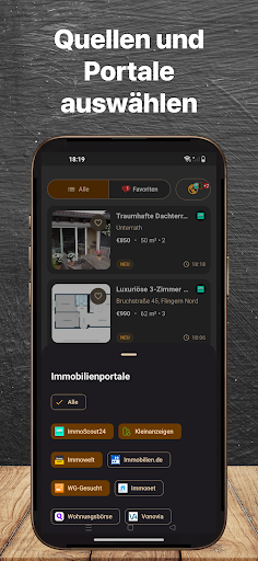 BFirst Duesseldorf App Screenshot: Filter fuer passende Mietwohnungen in Duesseldorf