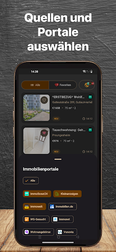BFirst Frankfurt App Screenshot: Filter fuer passende Mietwohnungen in Frankfurt
