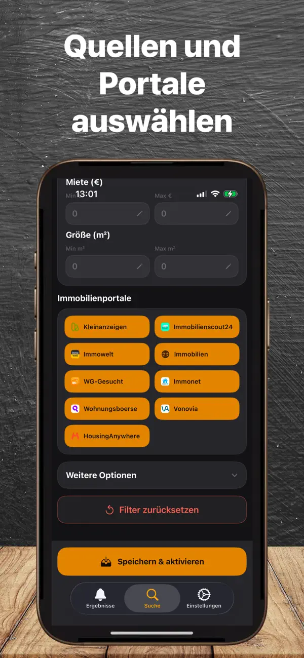 BFirst Koeln App Screenshot: Detailsicht fuer Koelner Mietwohnungen auf iOS