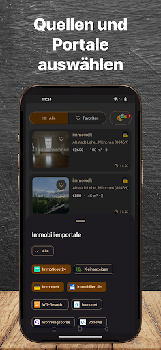 BFirst Muenchen App Screenshot: Filter fuer passende Mietwohnungen in Muenchen