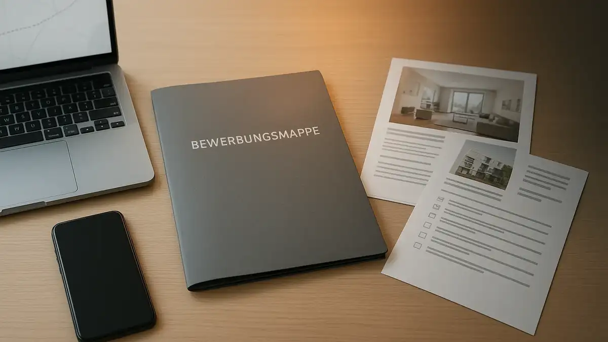 Illustration: Frankfurt-Wohnung als Student: 7 Tricks, die dich sofort seriöser wirken lassen – Bewerbungsmappe (PDF), Dokumente, Checkliste