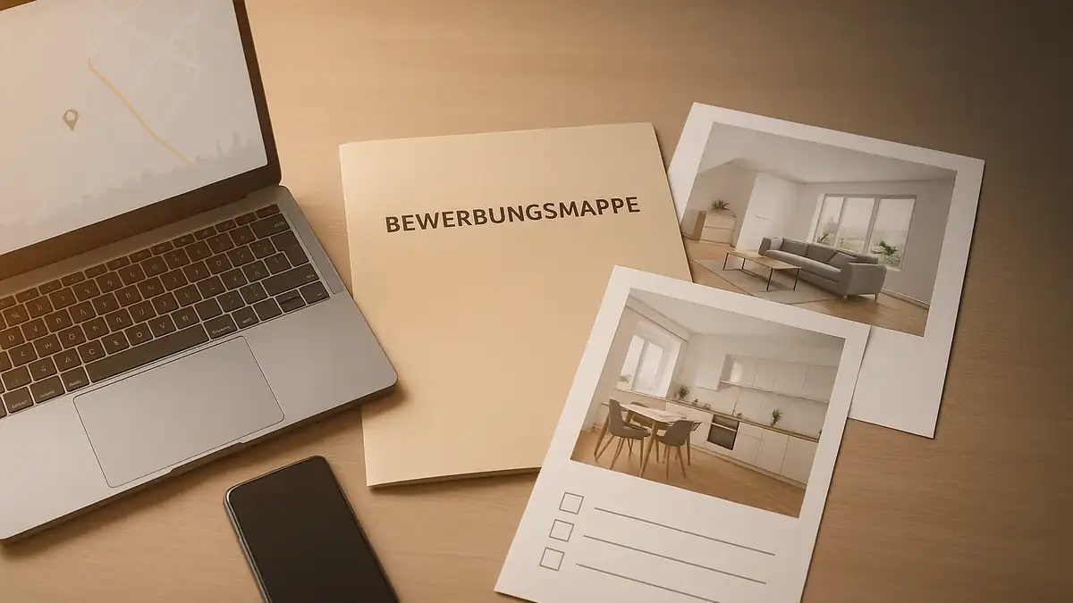 Illustration: Frankfurt ohne Stress: Zwischenmiete & Pendel‑Zonen, die viele nicht auf dem Schirm haben – Bewerbungsmappe (PDF), Dokumente, Checkliste