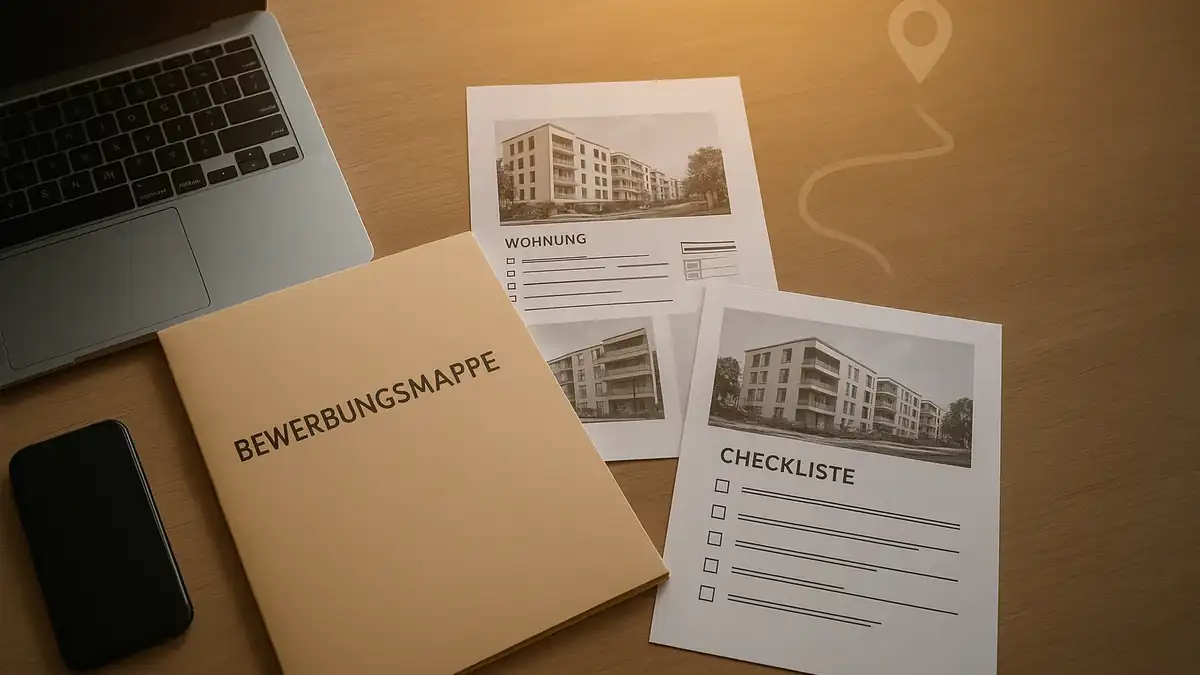Illustration: Lichtenberg: Wohnung finden — Ruhiger Bezirk, Neubauten & realistische Bewerbungen – Bewerbungsmappe (PDF), Dokumente, Checkliste