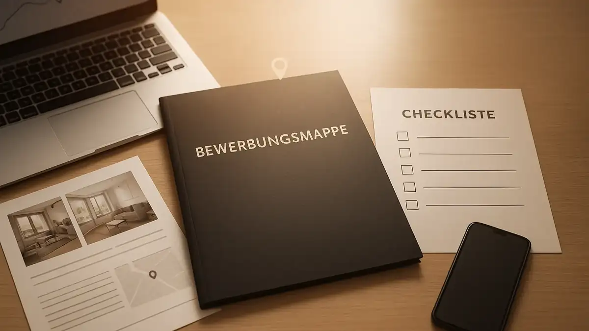 Illustration: Ohne WBS keine Chance? Berlin‑Wohnungsmythen vs. Realität – Bewerbungsmappe (PDF), Dokumente, Checkliste