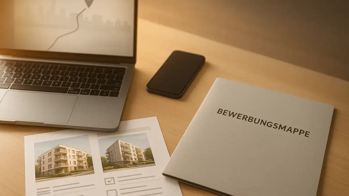 Illustration: Treptow: Wohnung finden 2026 — Nähe zur Spree, Neubauprojekte & Tipps für Schnellbewerber – Bewerbungsmappe (PDF), Dokumente, Checkliste