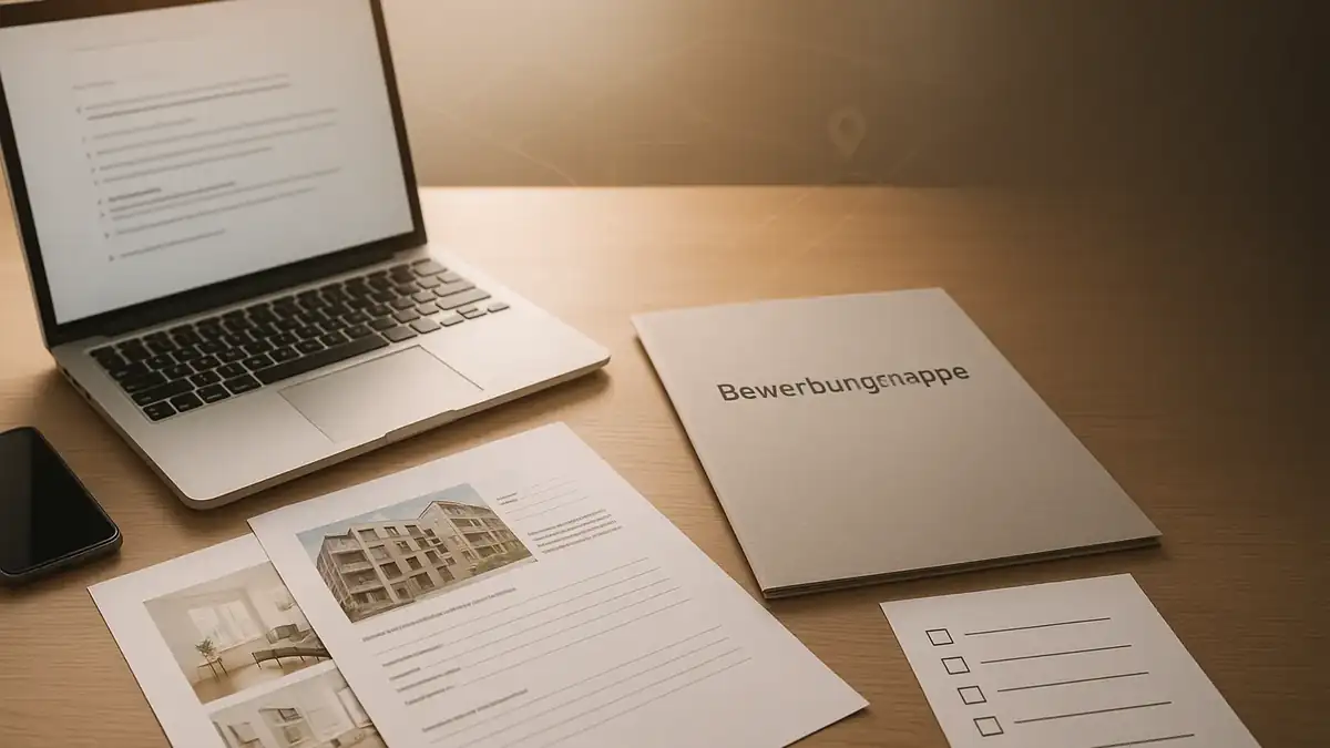 Illustration: Überbrückung in Berlin: Was du sofort buchen kannst – und was du meiden solltest – Bewerbungsmappe (PDF), Dokumente, Checkliste