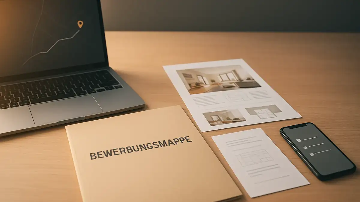 Illustration: Wohnung finden in Berlin: Der komplette Workflow (Alerts, Bewerbung, Follow‑ups) – Bewerbungsmappe (PDF), Dokumente, Checkliste