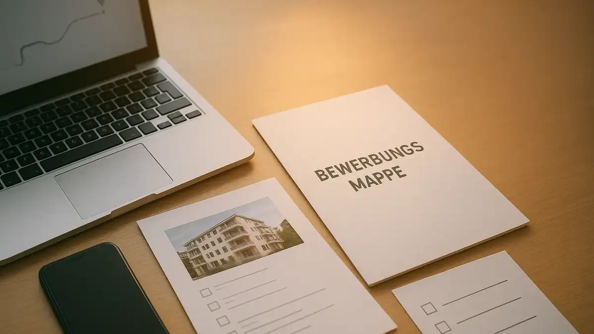 Illustration: Wohnung finden in Friedrichshain: Konkurrenz, Szene‑Faktor & praktikable Strategien – Bewerbungsmappe (PDF), Dokumente, Checkliste