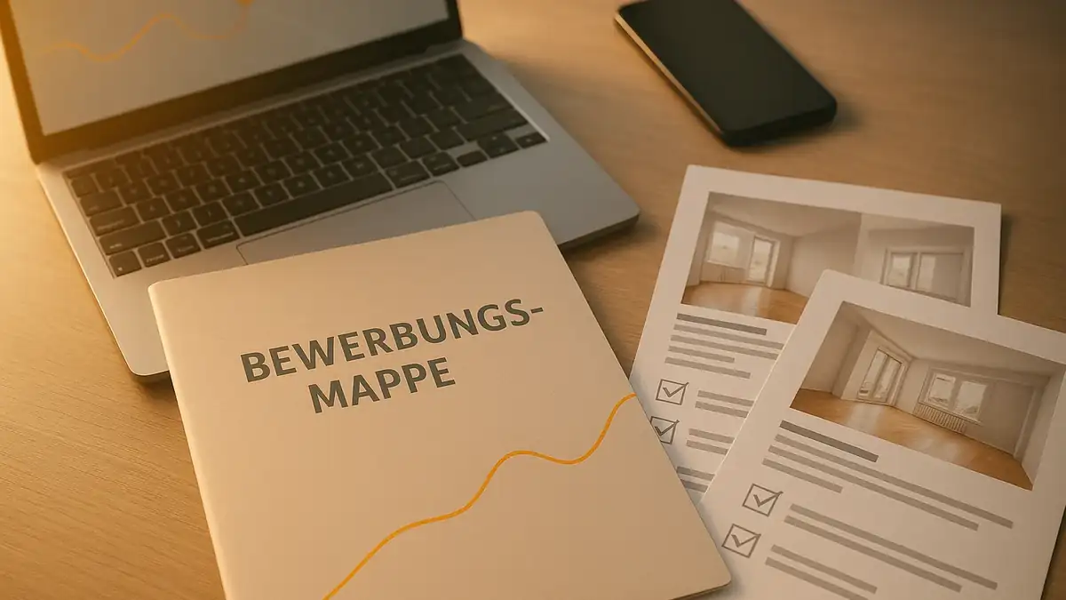 Illustration: Wohnungsbewerbung Berlin: Checkliste + Fehler, die dich aussortieren – Bewerbungsmappe (PDF), Dokumente, Checkliste