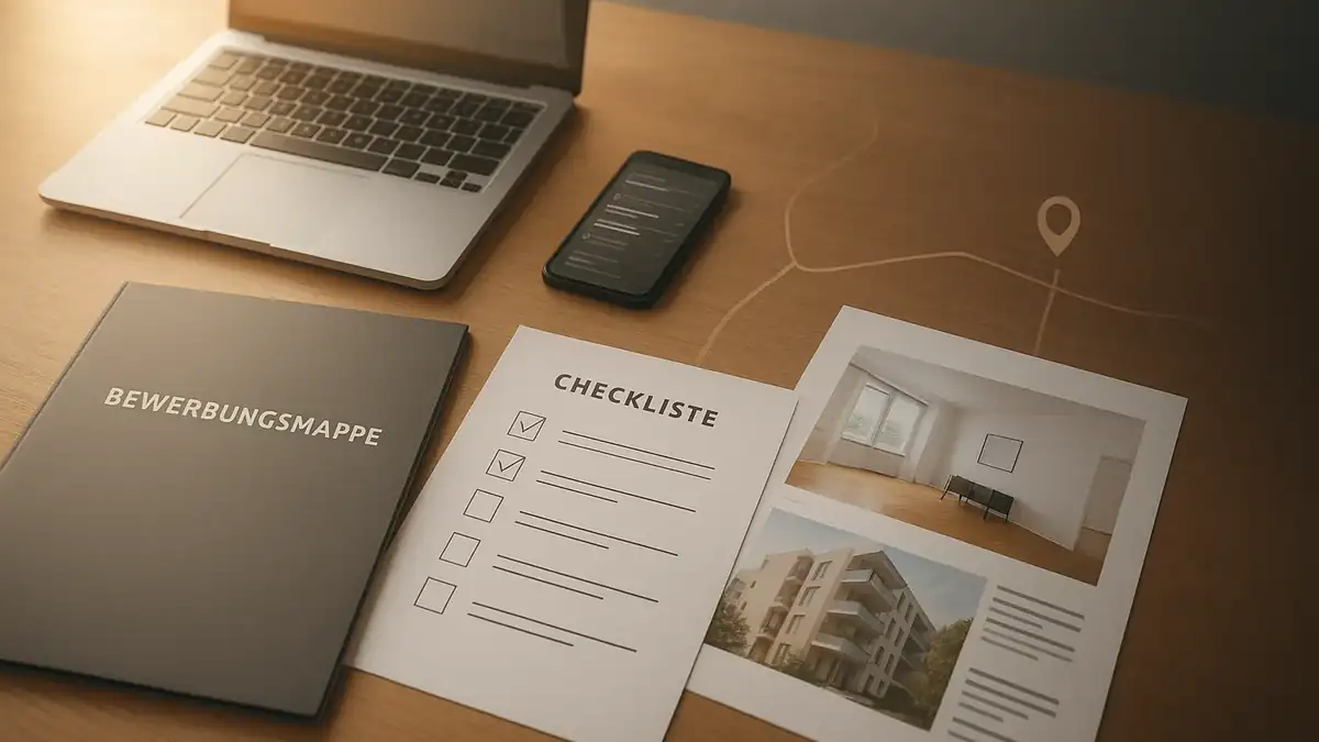 Illustration: Wohnungssuche Berlin: 7 Gründe, warum es so lange dauert – und die Abkürzungen – Bewerbungsmappe (PDF), Dokumente, Checkliste