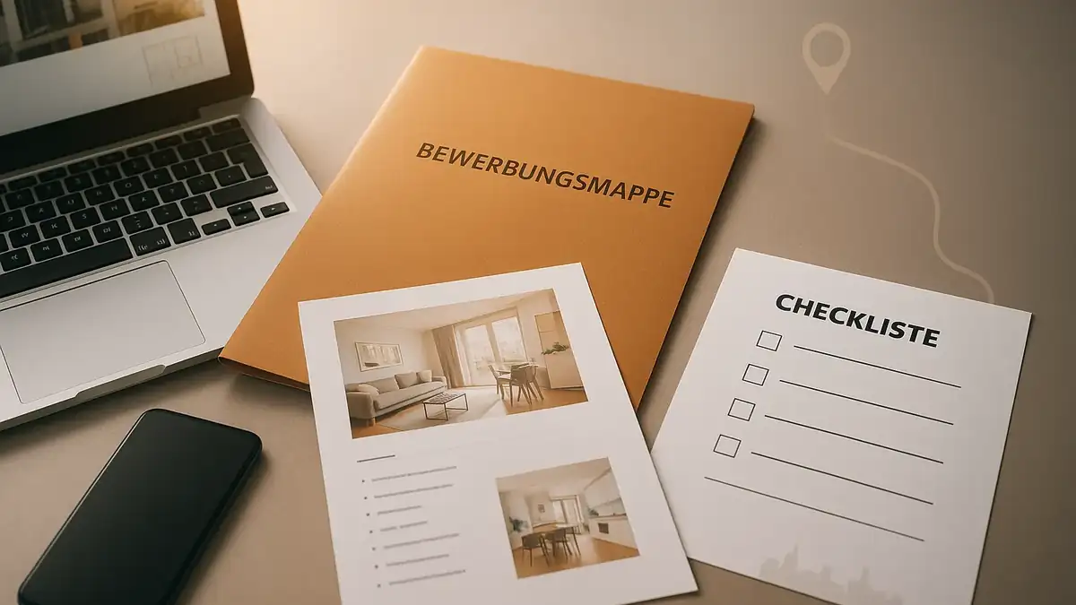 Illustration: Wohnungssuche in Steglitz: Beliebt bei Familien, stabile Preise & wie du Vermieter überzeugst – Bewerbungsmappe (PDF), Dokumente, Checkliste