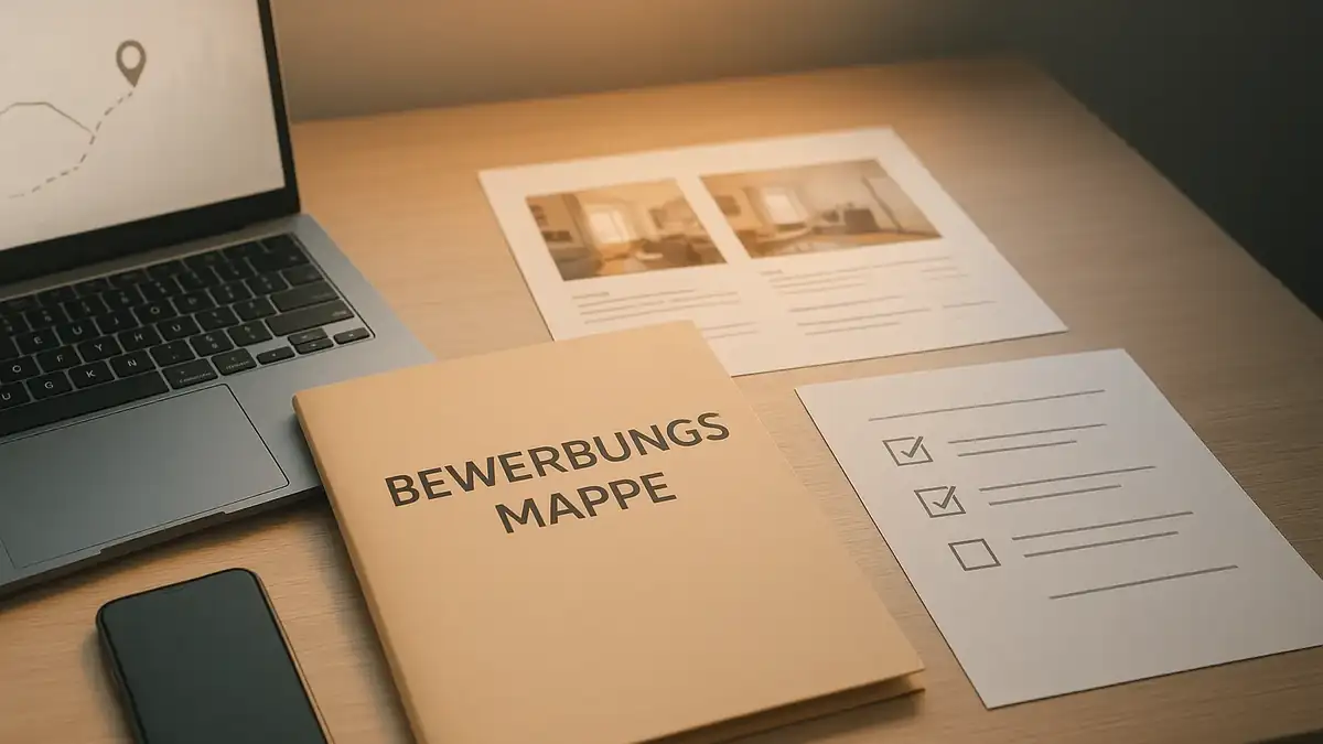 Illustration: Wohnungssuche in Tempelhof: Ruhige Lagen, gute Anbindung & realistische Mietchancen – Bewerbungsmappe (PDF), Dokumente, Checkliste